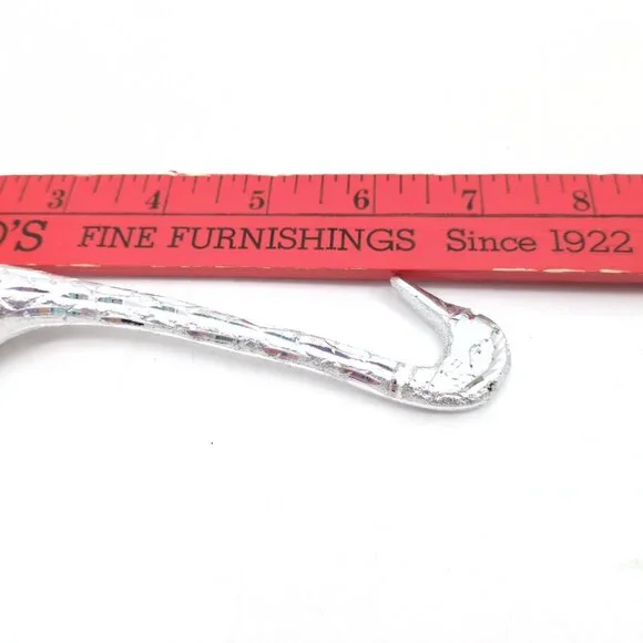 Vintage Aluminum Swan Figurine Pair 7" Hand-Carved Birds Boho Silver Decor - Picture 12 of 12